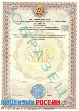 Образец сертификата соответствия (приложение) Кондопога Сертификат ISO 13485