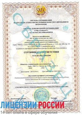 Образец сертификата соответствия Кондопога Сертификат OHSAS 18001